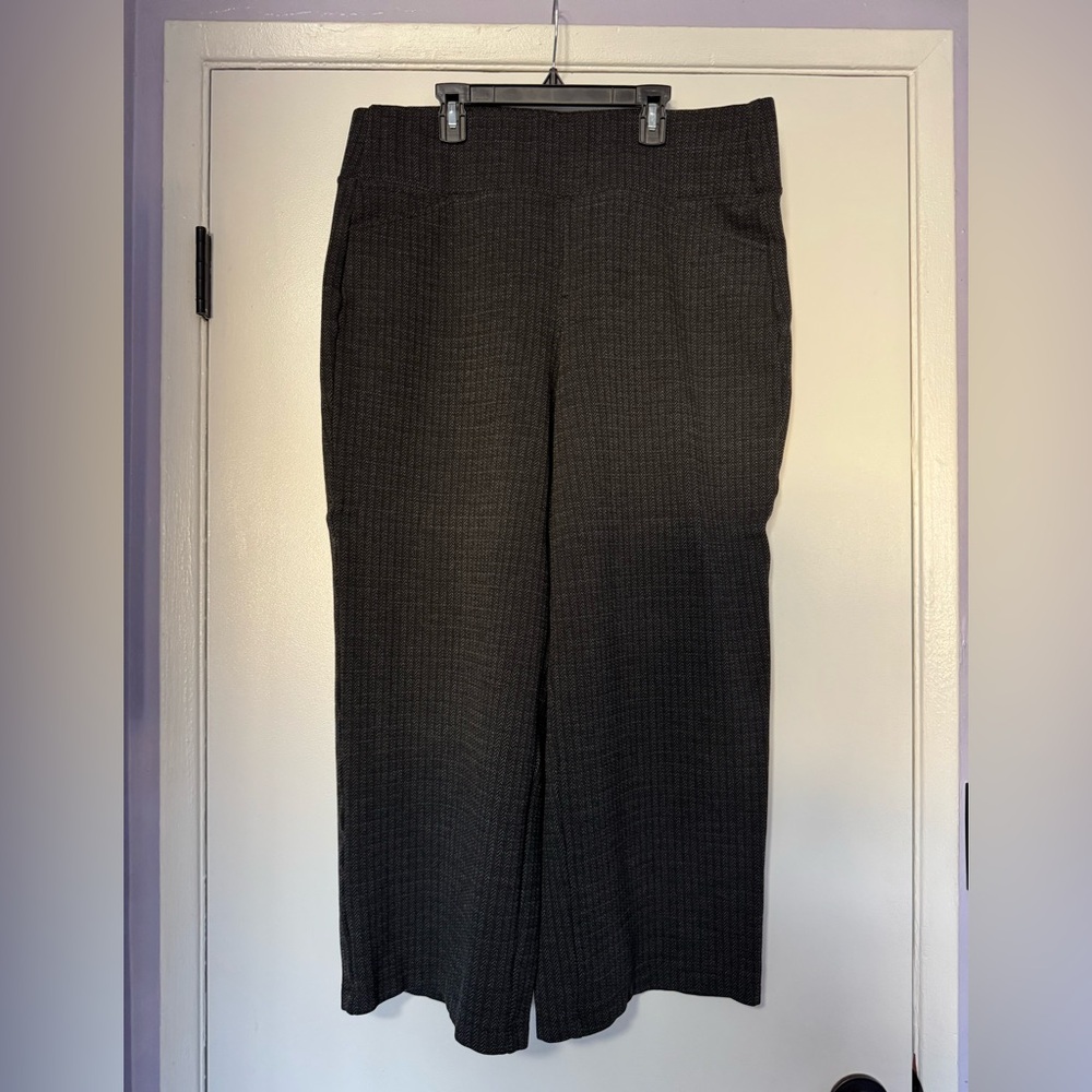 Torrid Black and Gray Wide-Leg Textured Knit Pants